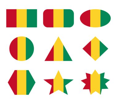 Geometrik şekilli bayraklar seti