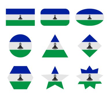 Geometrik şekilli lesoto bayrakları
