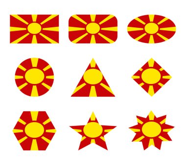 Geometrik şekilli macedonia bayrakları