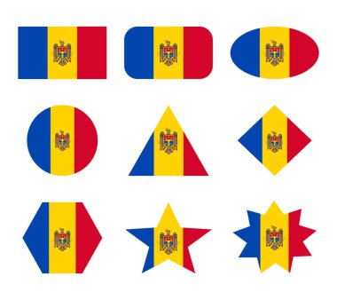 geometrik şekilli moldova bayrakları