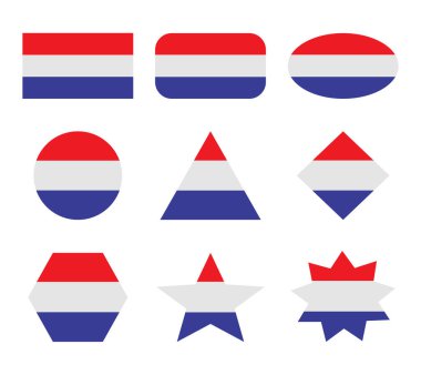 Hollanda geometrik şekilli bayraklar dizisi