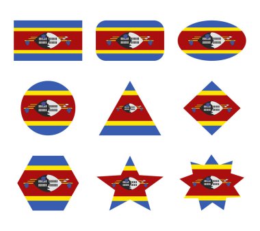 Geometrik şekilli Svaziland bayrakları