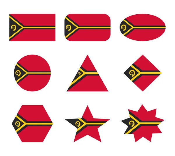 Vanuatu Set Flags Geometric Shapes — Stock Vector