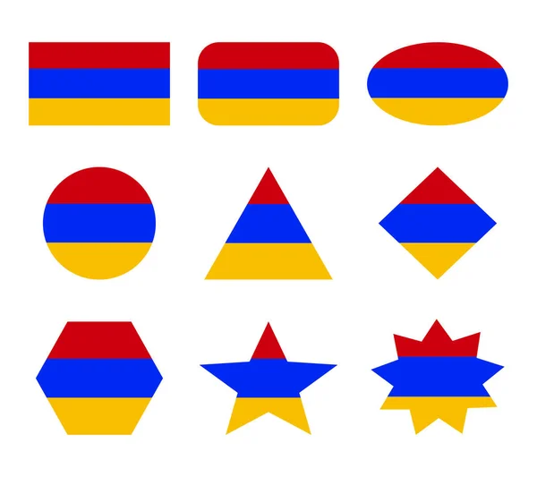 Armenia Zestaw Flag Geometrycznych Kształtach — Wektor stockowy