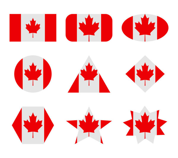 canada set of flags with geometric shapes