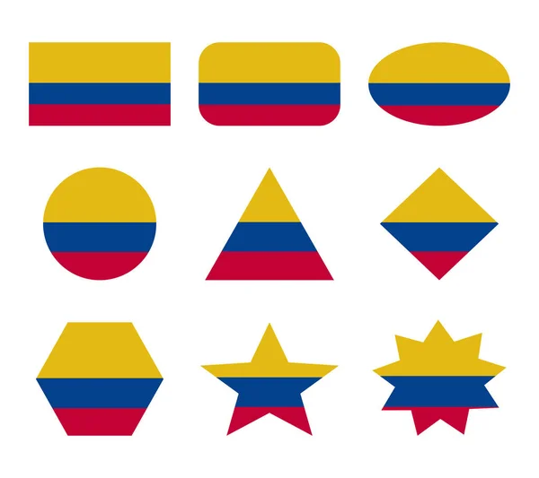 Colombia Set Flags Geometric Shapes — Stock Vector