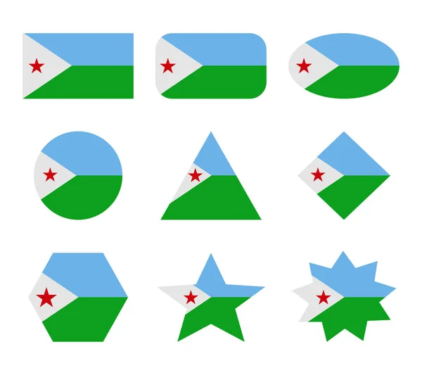 Geometrik Şekilli Djibouti Bayrakları — Stok Vektör