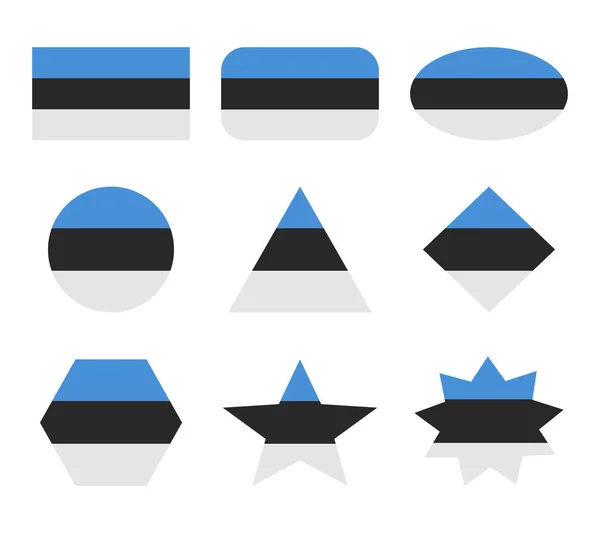 Estonia Ensemble Drapeaux Avec Des Formes Géométriques — Image vectorielle