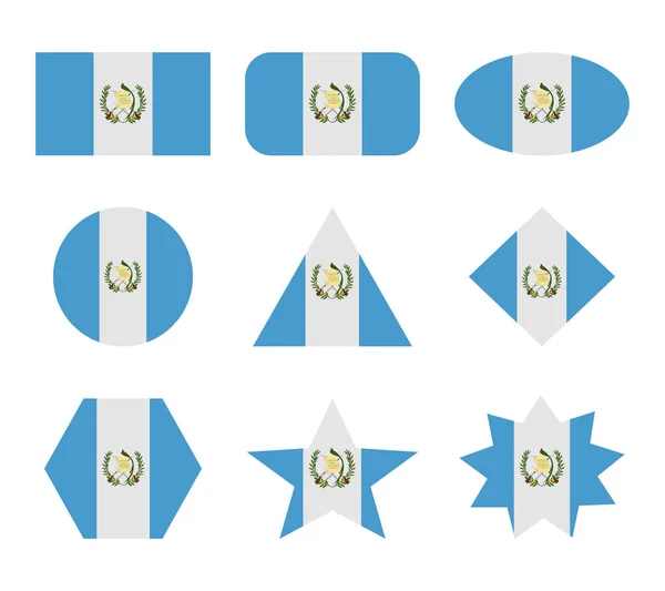 Guatemala Conjunto Banderas Con Formas Geométricas — Vector de stock