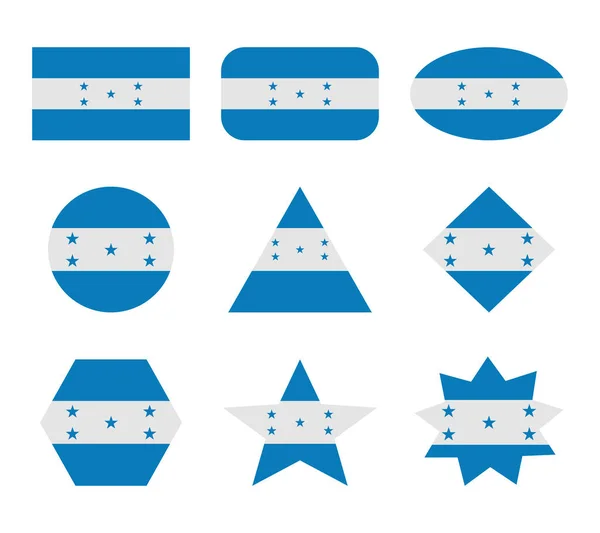 Conjunto Banderas Honduras Con Formas Geométricas — Archivo Imágenes Vectoriales
