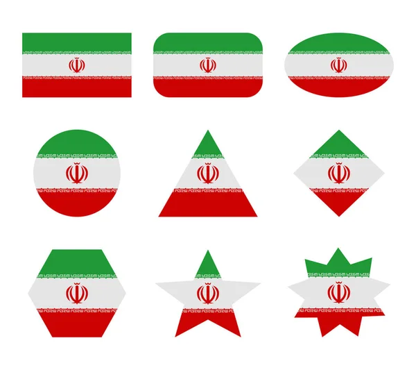 Iran Conjunto Bandeiras Com Formas Geométricas —  Vetores de Stock