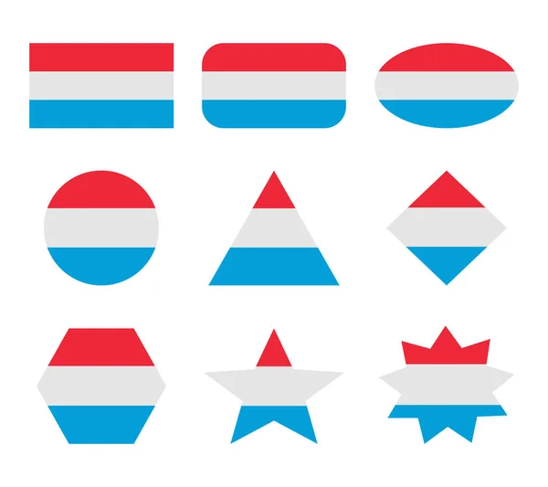 Luxemburgische Flaggen Mit Geometrischen Formen — Stockvektor