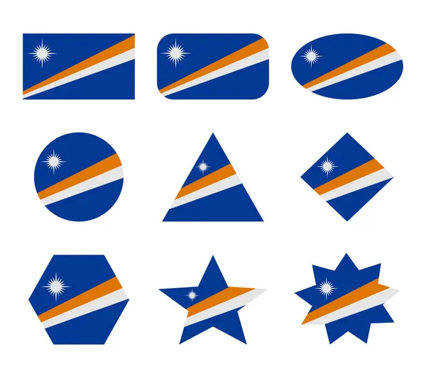 Wyspy Marshalla Zbiór Flag Geometrycznych Kształtach — Wektor stockowy