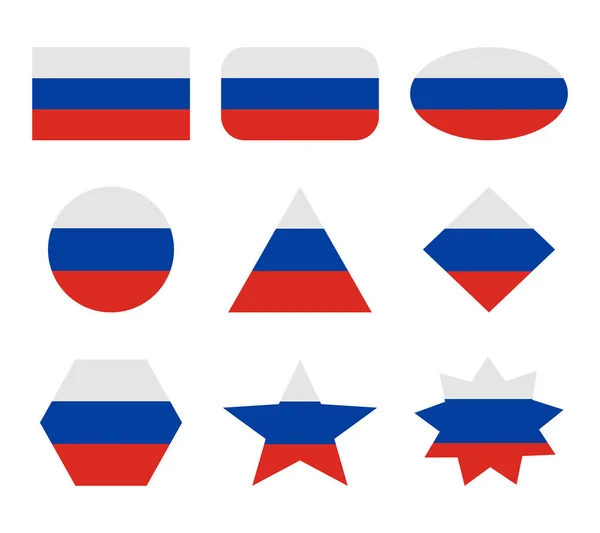 Russia Set Flags Geometric Shapes — Stock Vector