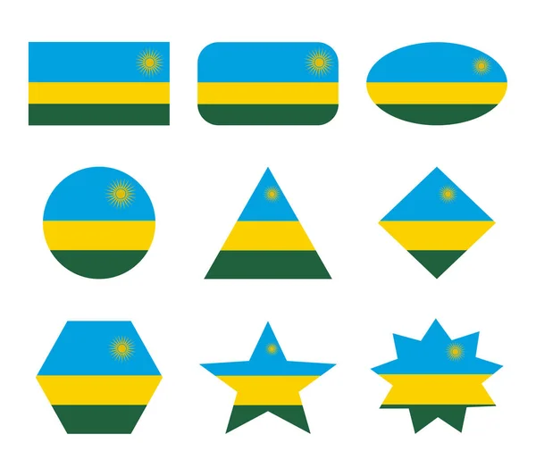 Set Vlaggen Met Geometrische Vormen — Stockvector
