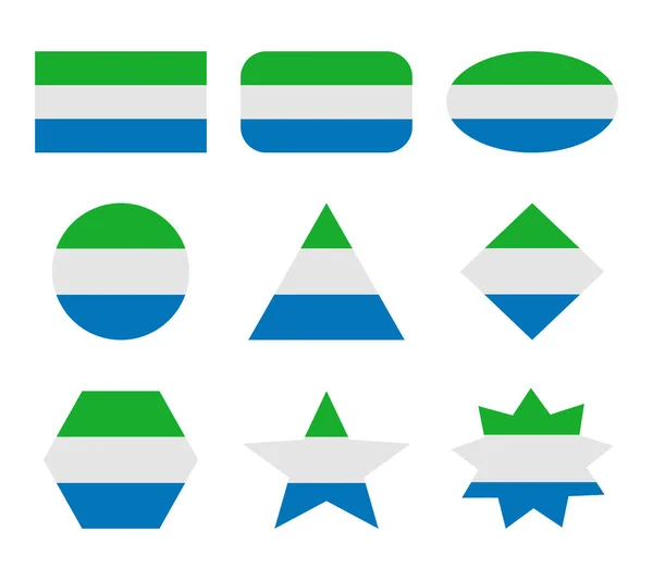 Sierra Leone Conjunto Banderas Con Formas Geométricas — Archivo Imágenes Vectoriales