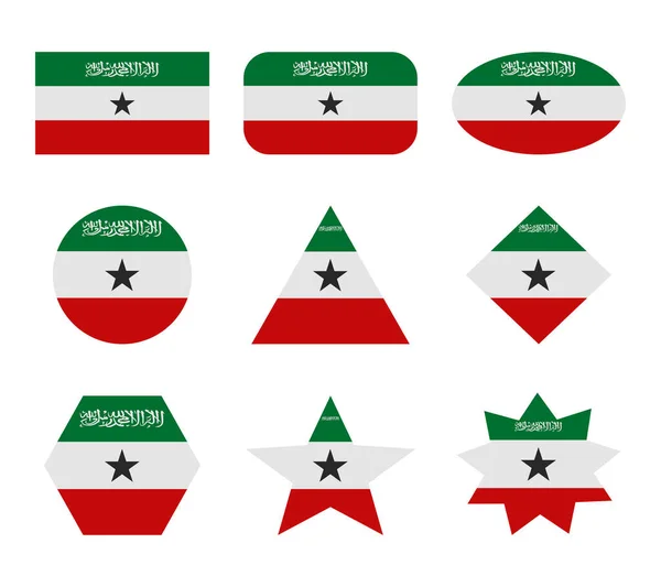 Somalilandia Conjunto Banderas Con Formas Geométricas — Vector de stock