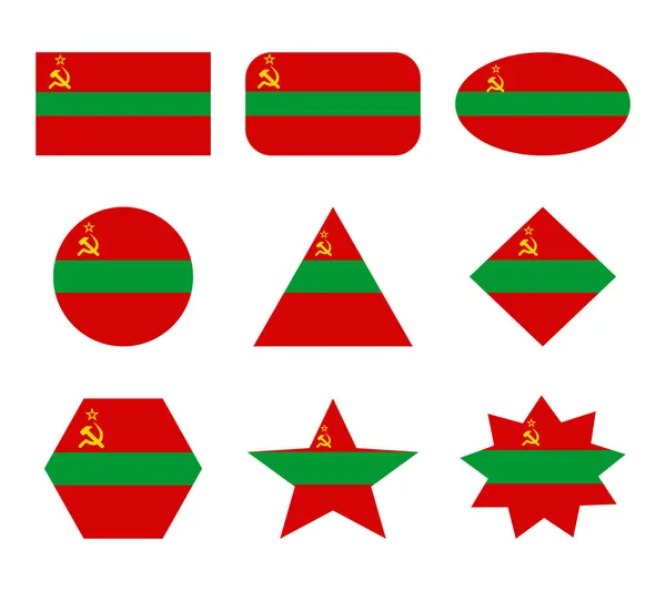 Transnistria Set Flags Geometric Shapes — Stock Vector