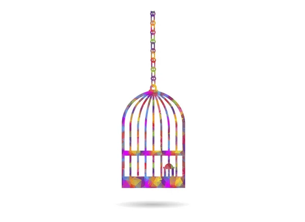 Icon Cage Low Poly — Stock Vector