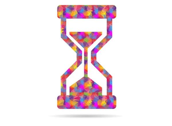 Icono Reloj Arena Bajo Poli — Vector de stock