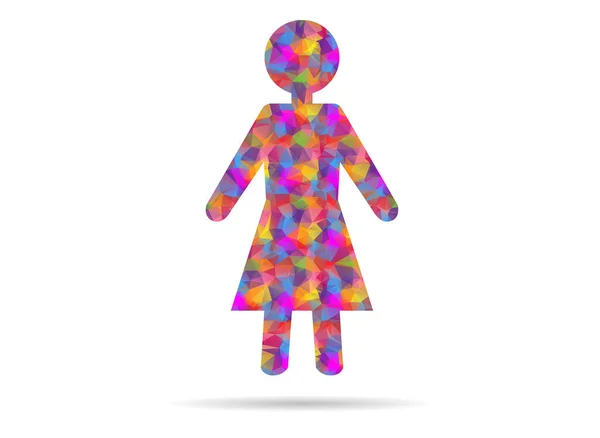 Icon Icon Female Low Poly — Stock Vector