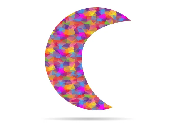 Symbol Mond Niedrig Poly — Stockvektor