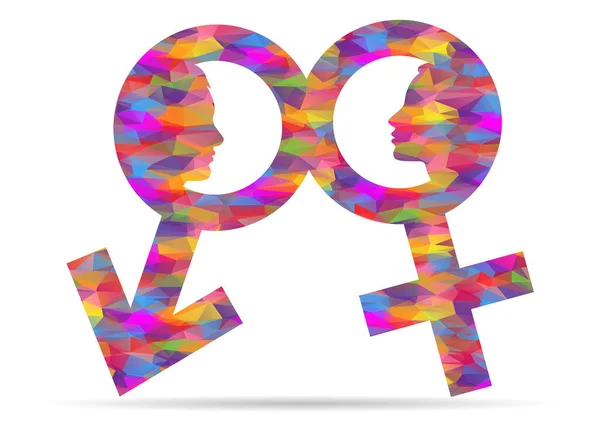 Ikon Profil Pria Dan Wanita Low Poly - Stok Vektor