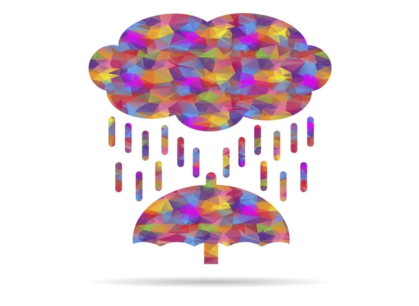 Icon Rain Low Poly — Stock Vector