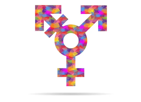 Ikon Transseksual Low Poly - Stok Vektor
