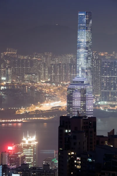 Hong kong vista notturna Foto Stock Royalty Free