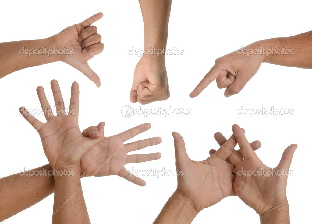 Hand gestures - Stock Photo, Image. 