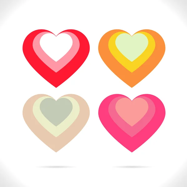 Nested hearts — Stock Vector
