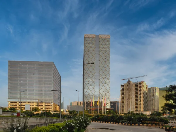 High Tech Modern Buildings Some Construction Clear Day India Asia — Stock Photo, Image