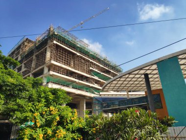 Asya 'da Hindistan' daki yüksek teknoloji şirketleri için inşaat halindeki bir binanın veya konut bloğunun bulunduğu yer