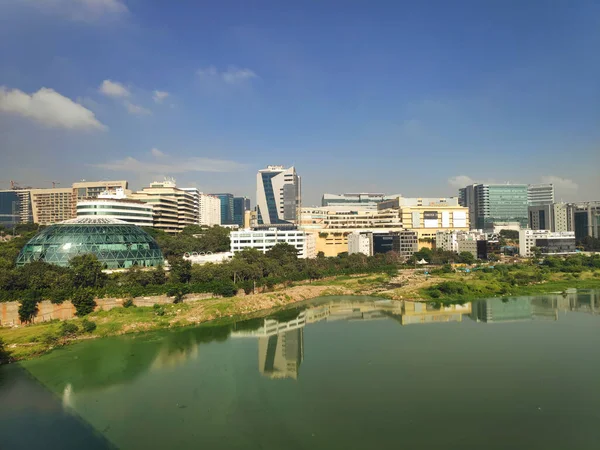 Cityscape Tech City Hyderabad New Bridge Connecting Old New Parts — Stock Photo, Image