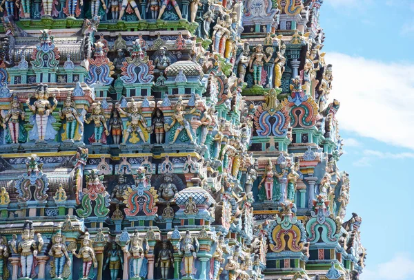 Чудовий Храм Менакші Аммана Мадураї Південноіндійському Штаті Тамілнад Оточений Ідолами — стокове фото