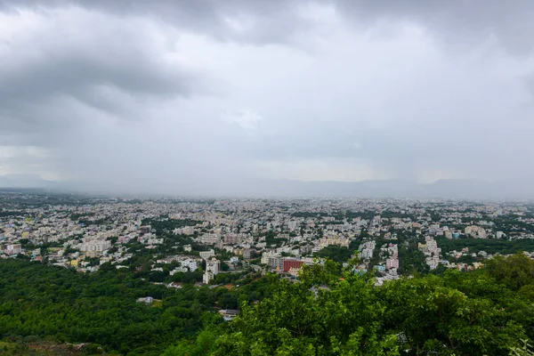 Rain Filled Monsoon Clouds Town South India Stok Fotoğraf