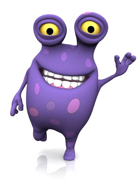 bir benekli canavar sallayarak ve çok mutlu seyir.