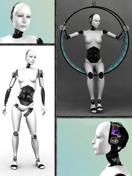 Robot vrouw collage nr 1. — Stockfoto