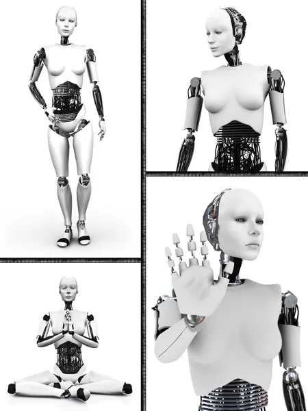 Robot woman collage nr 2. — Stock Photo, Image