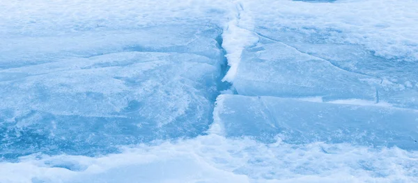 湖水景观中冰层结构的抽象背景 — 图库照片