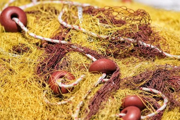 Vecchia rete da pesca gialla — Foto Stock