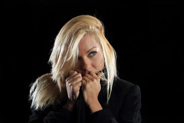 Glamour portrét mladé blond — Stock fotografie