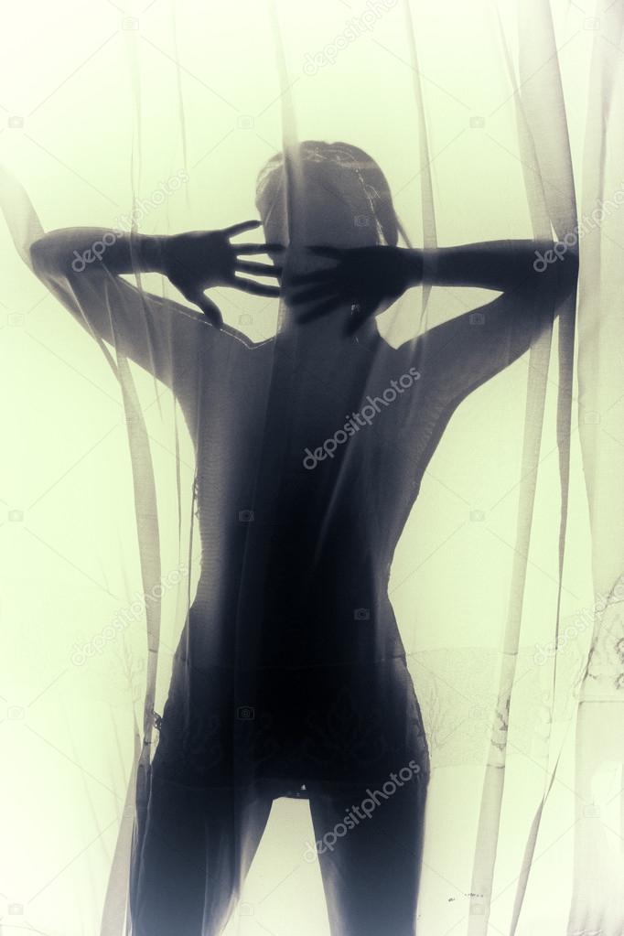 Diffuse human female silhouette