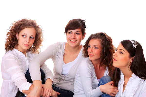 Grupp lyckliga nätt skrattar flickor — Stockfoto
