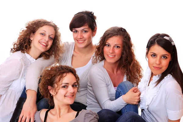 Group of happy pretty laughing girls — Stock Photo, Image