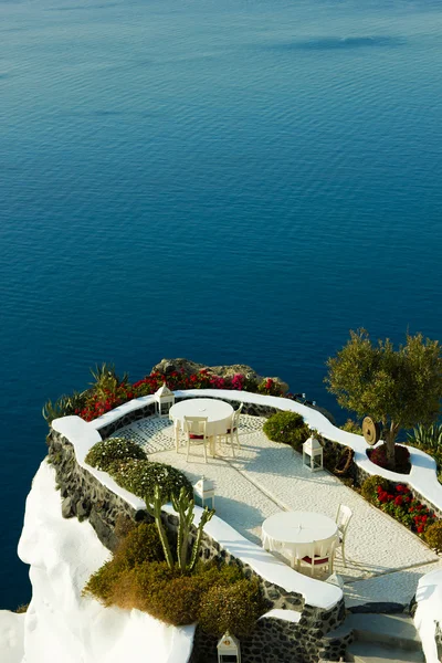 Santorini Oia Dorf terasse — Stockfoto