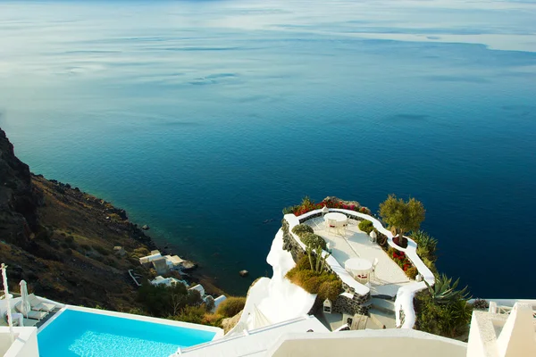 Santorini Oia pueblo terasse — Foto de Stock