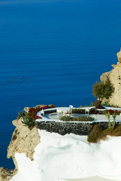 Terasa vesnici oia Santorini — Stock fotografie