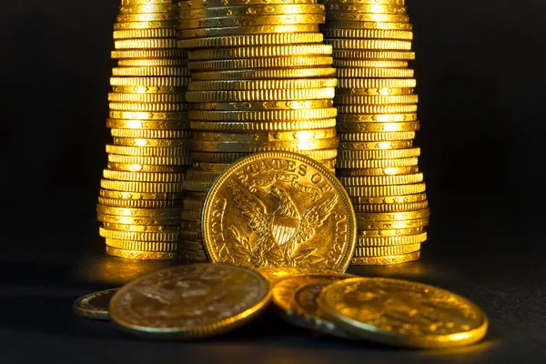 Amerikanische Goldmünzen. — Stockfoto